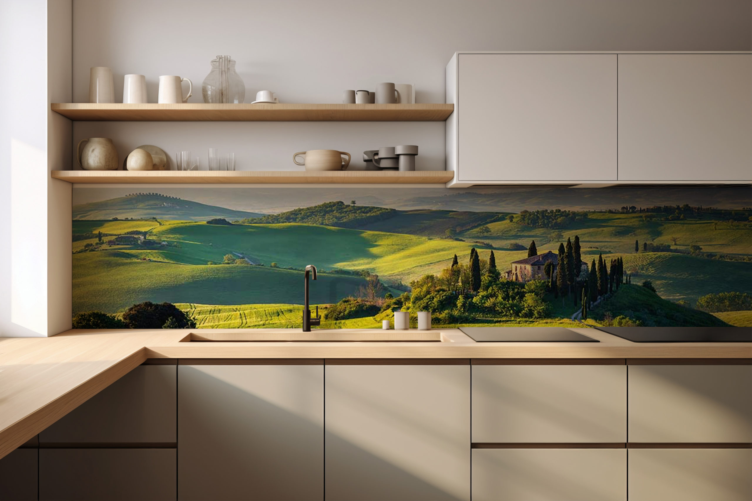 Küchenrückwand Toskana – selbstklebend in Glasoptik