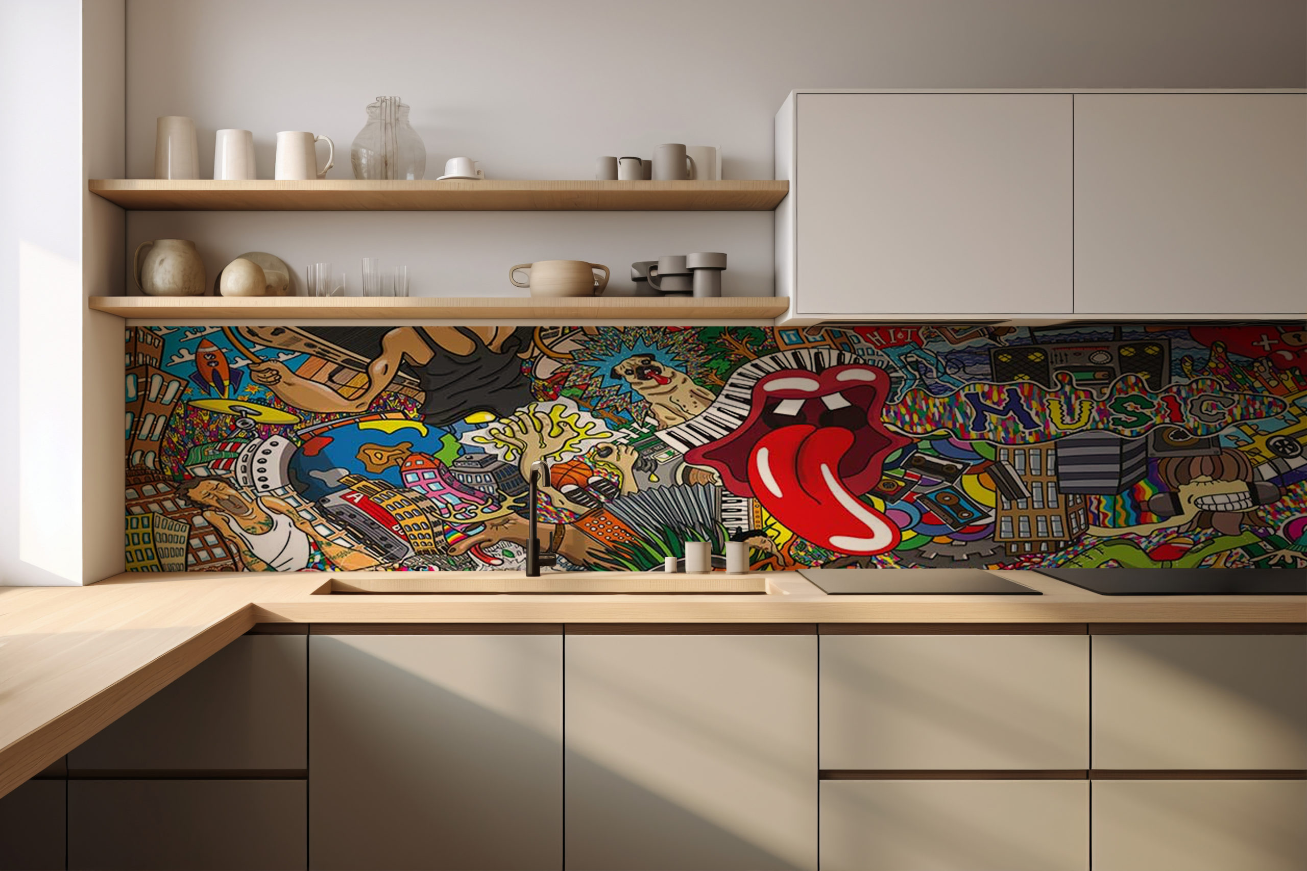 Küchenrückwand Zunge – selbstklebend in Glasoptik