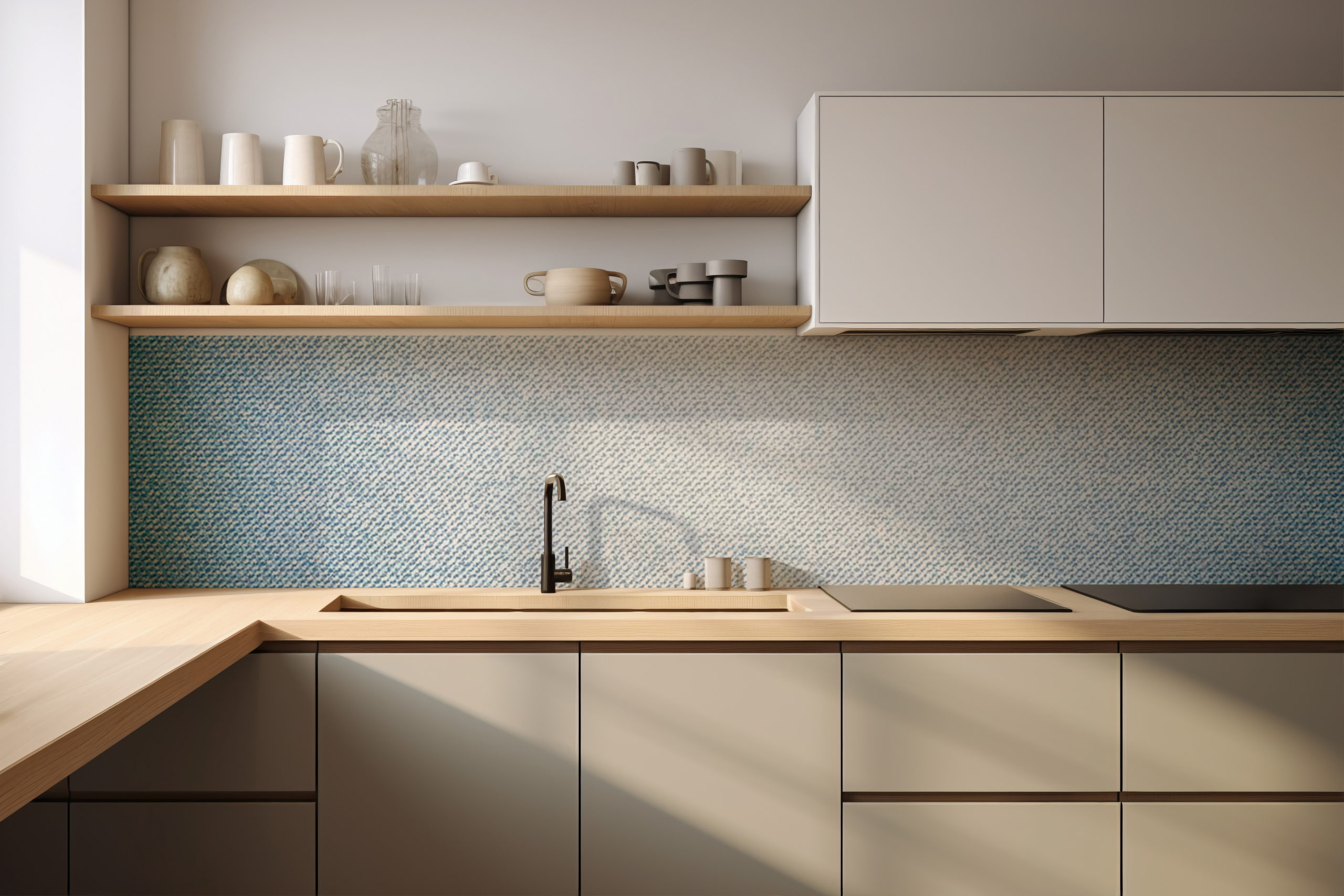 Küchenrückwand Blue Deep – selbstklebend in Glasoptik