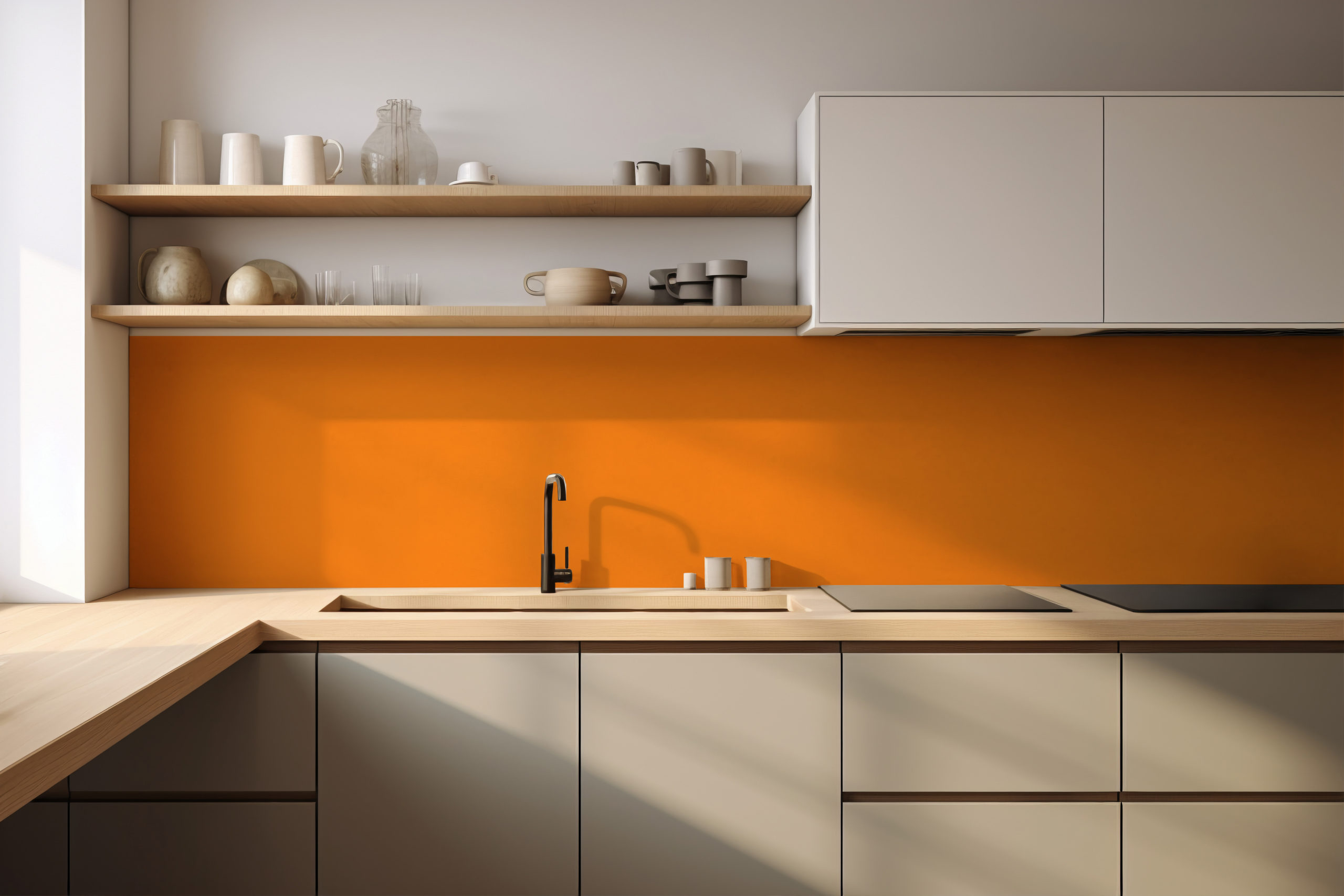 Küchenrückwand Bunt 1028 Melonengelb – selbstklebend in Glasoptik