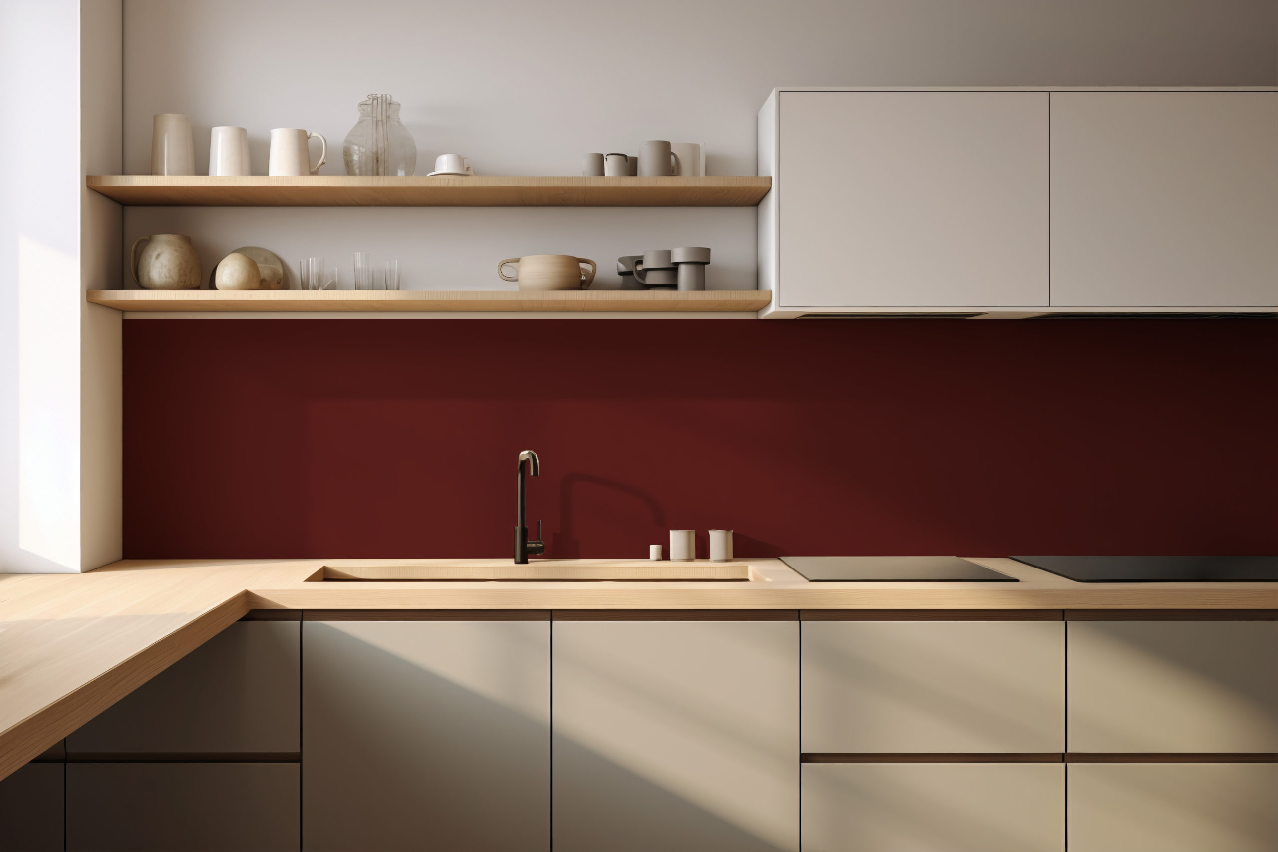 Küchenrückwand Bunt 3009 Oxidrot – selbstklebend in Glasoptik