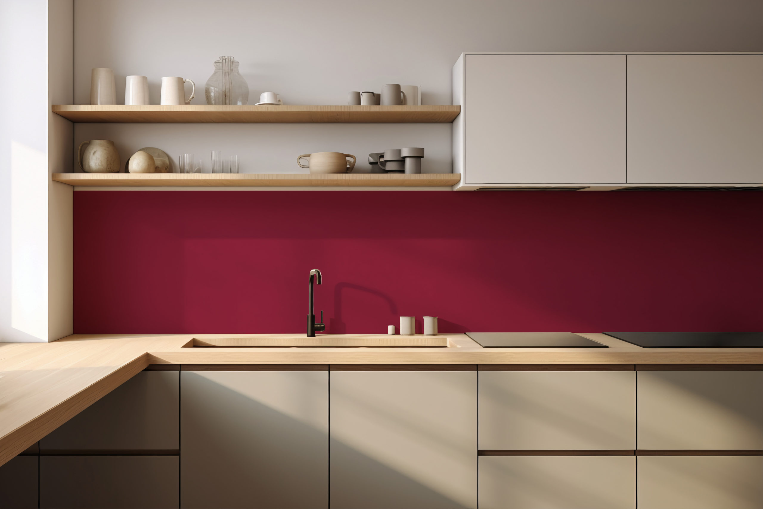 Küchenrückwand Bunt 4002 Rotviolett – selbstklebend in Glasoptik