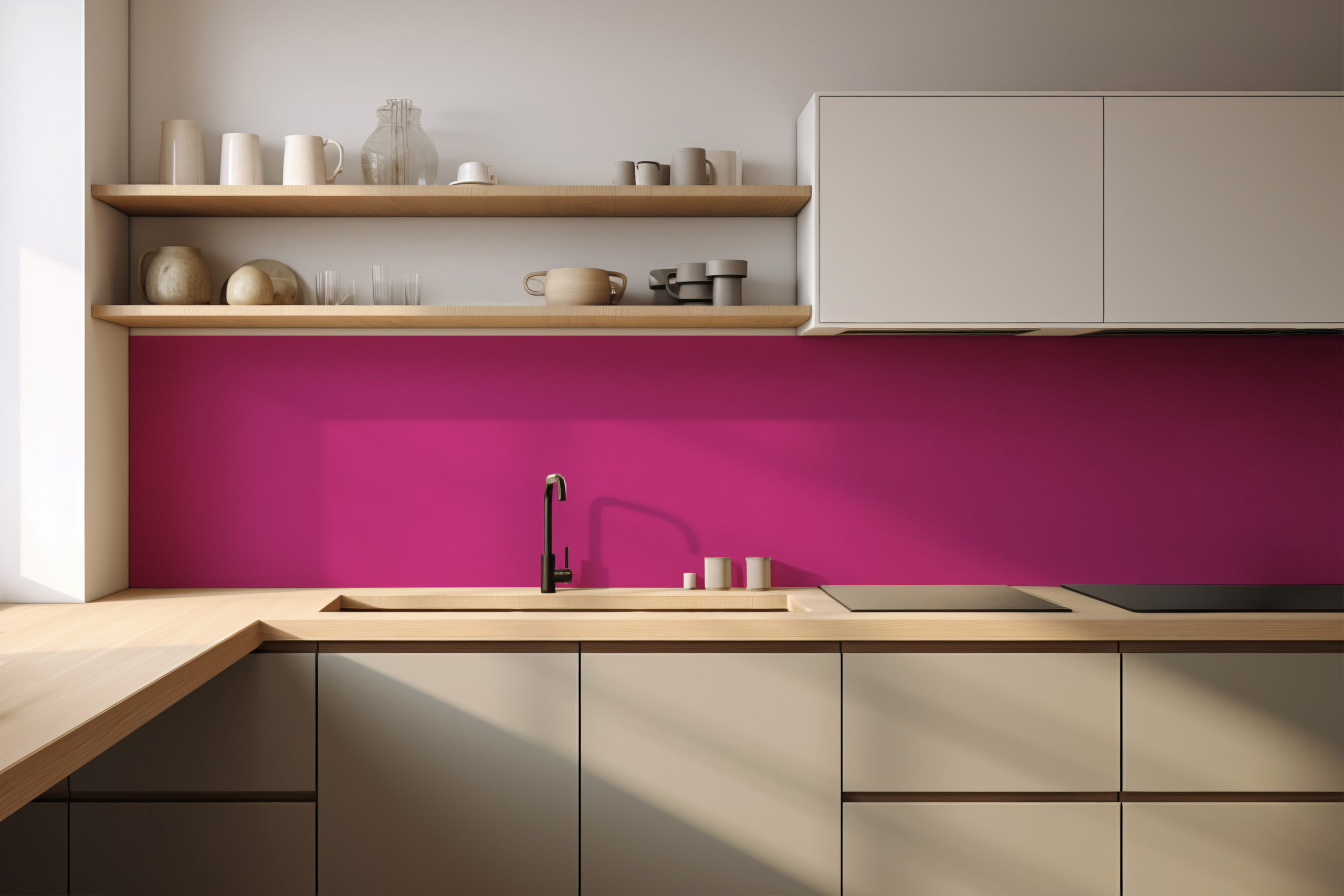 Küchenrückwand Bunt 4003 Erikaviolett – selbstklebend in Glasoptik