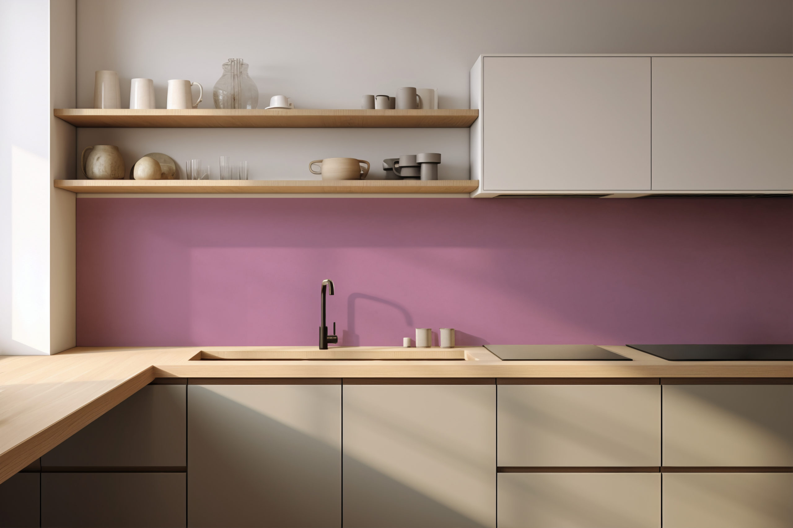 Küchenrückwand Bunt 4009 Pastellviolett – selbstklebend in Glasoptik