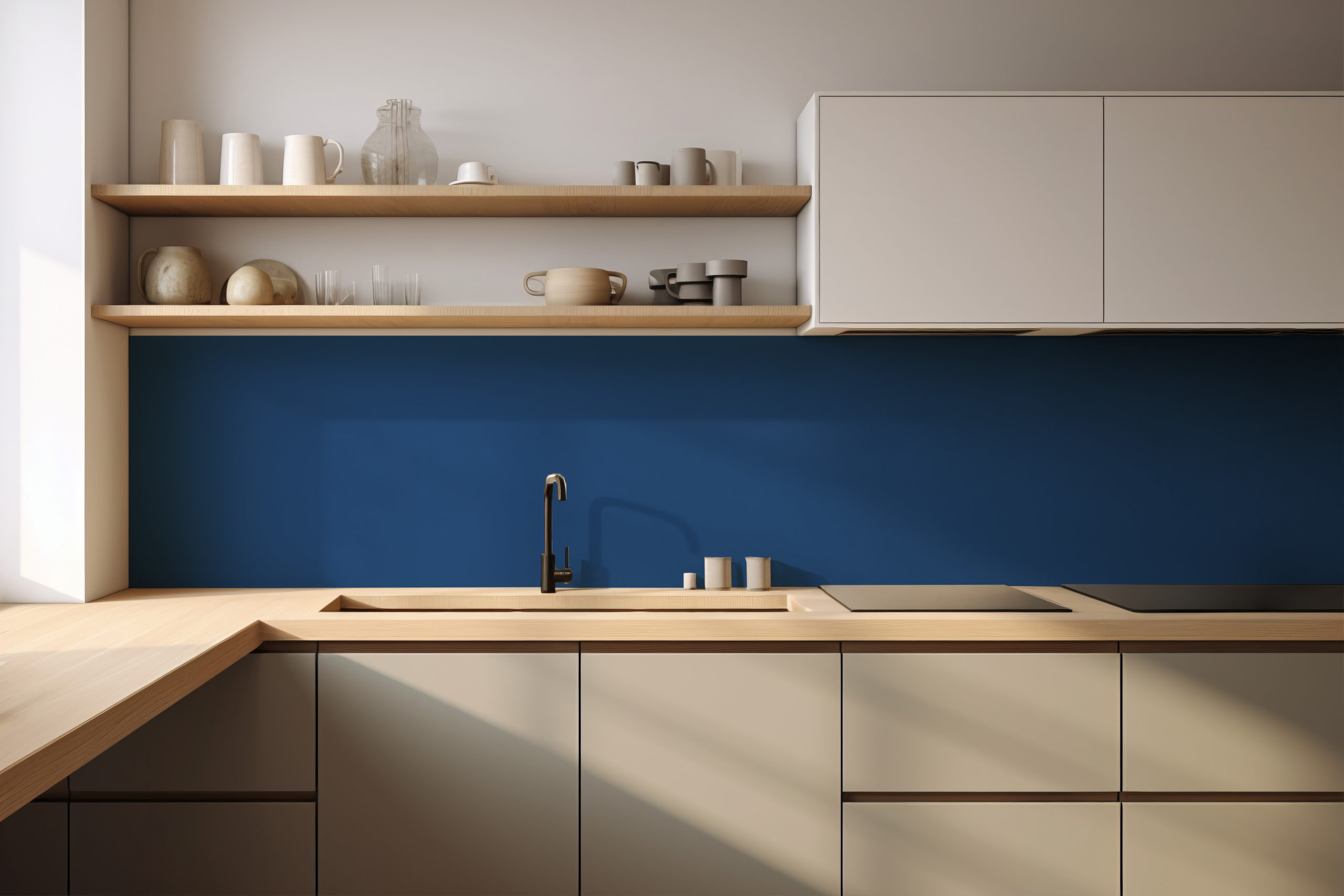 Küchenrückwand Bunt 5007 Brillantblau – selbstklebend in Glasoptik