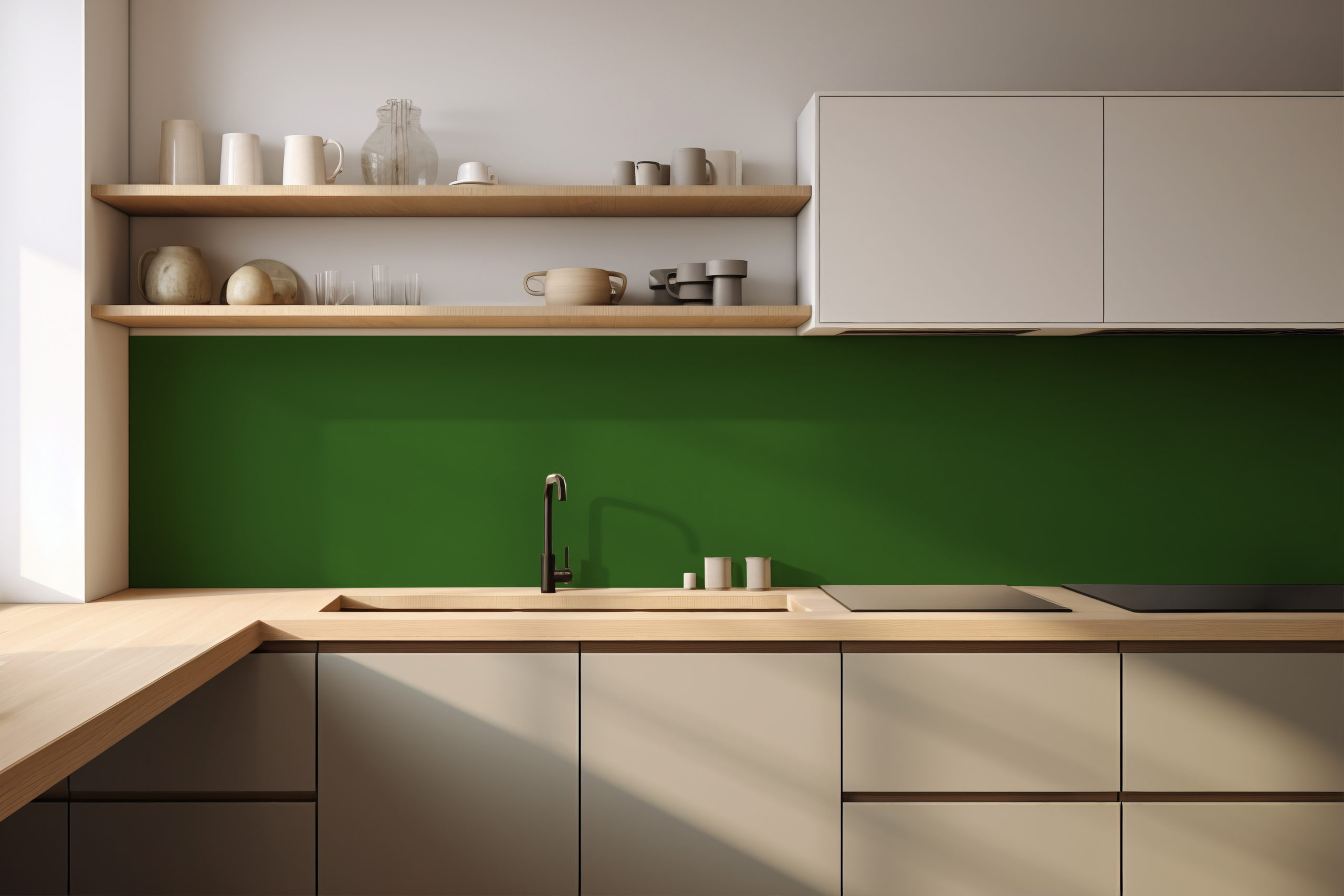 Küchenrückwand Bunt 6010 Grasgrün – selbstklebend in Glasoptik