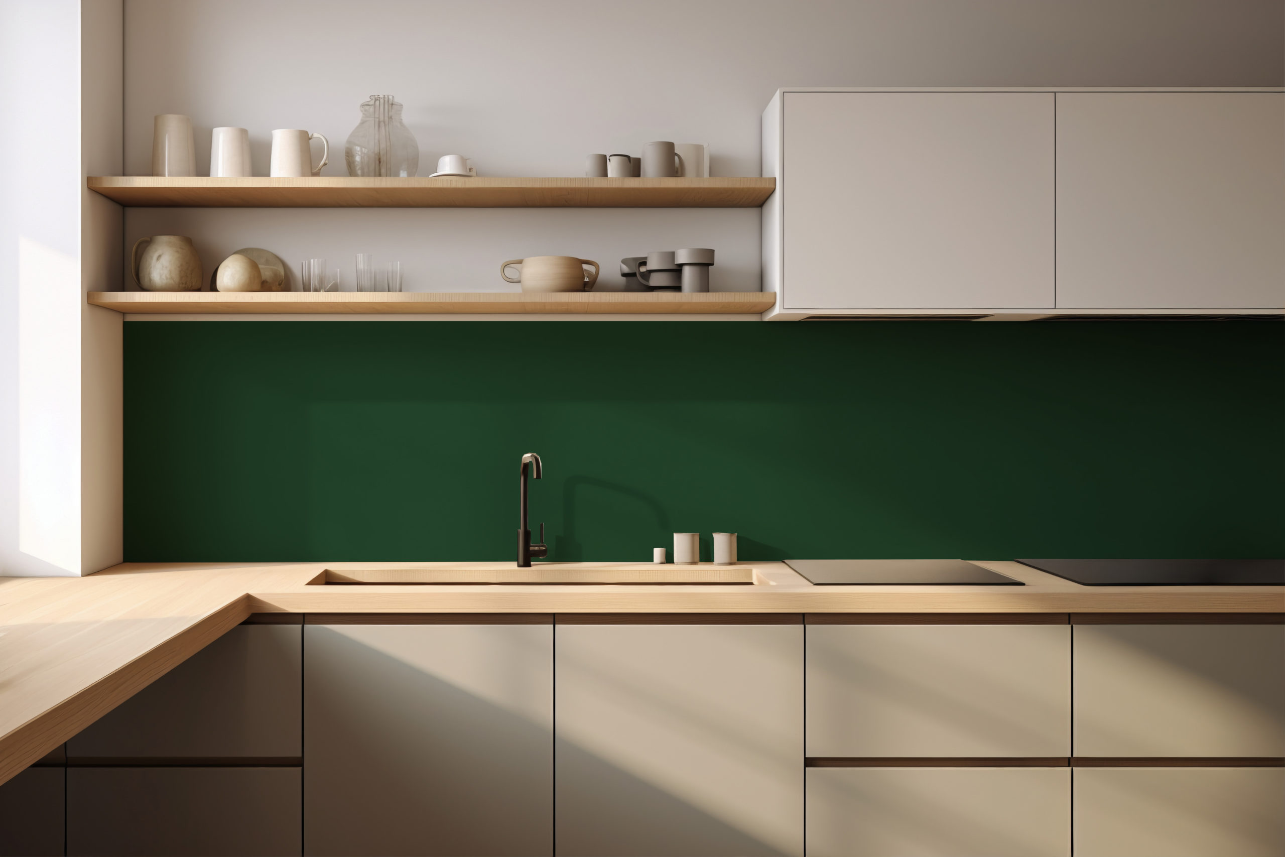 Küchenrückwand Bunt 6028 Kieferngrün – selbstklebend in Glasoptik