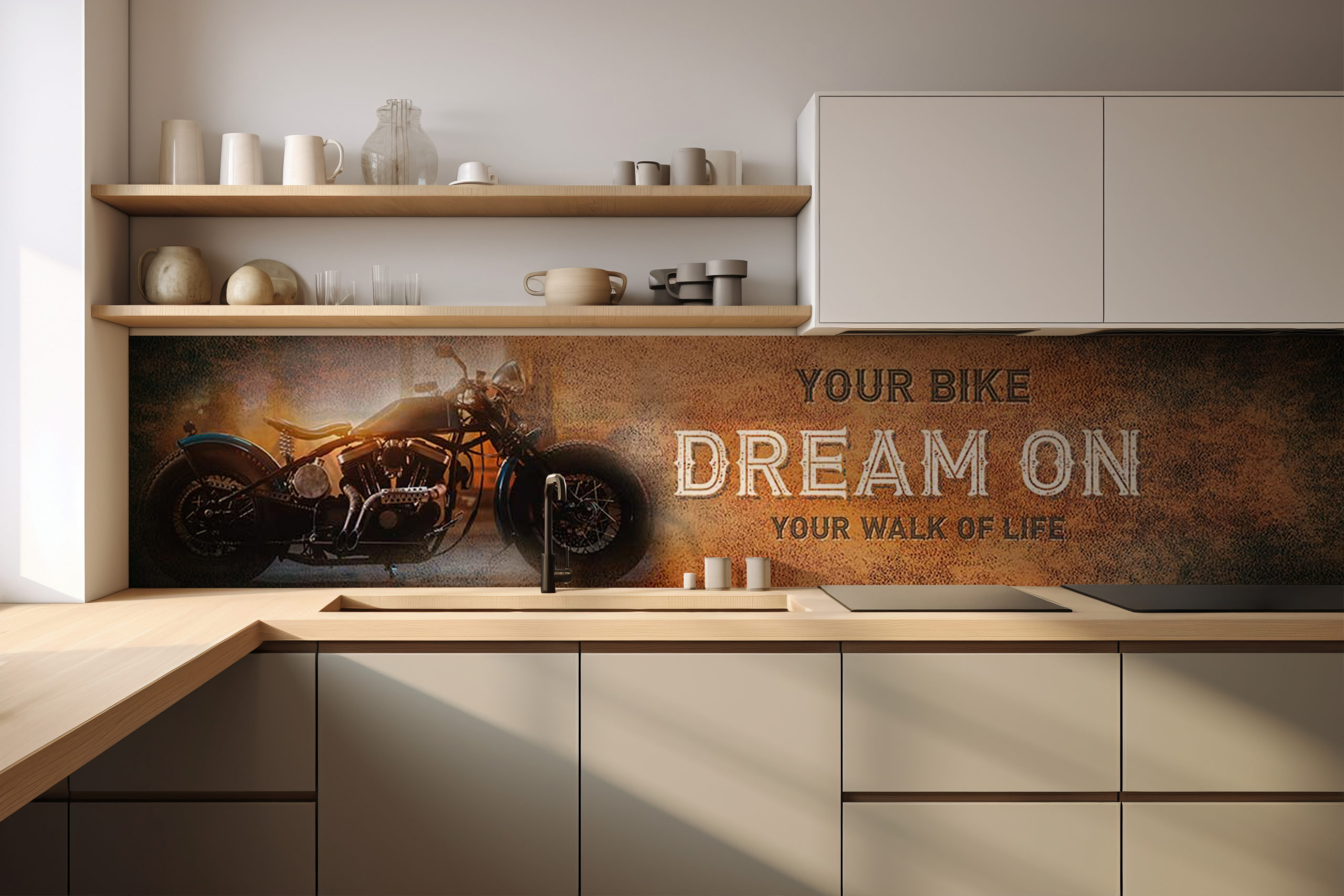 Küchenrückwand Dream On – selbstklebend in Glasoptik