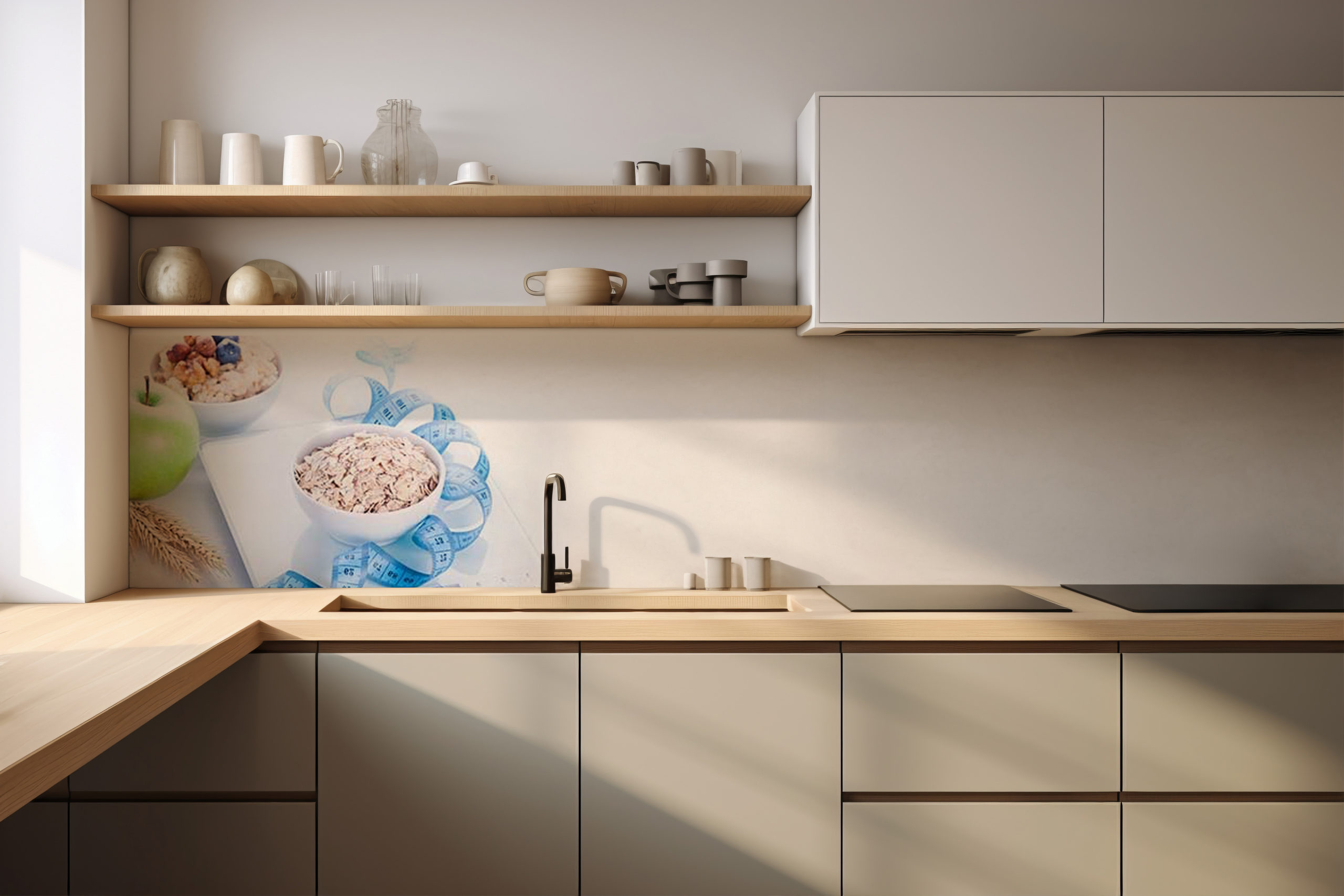Küchenrückwand Gesundes Essen – frische Lebensmittel als Küchenmotiv
