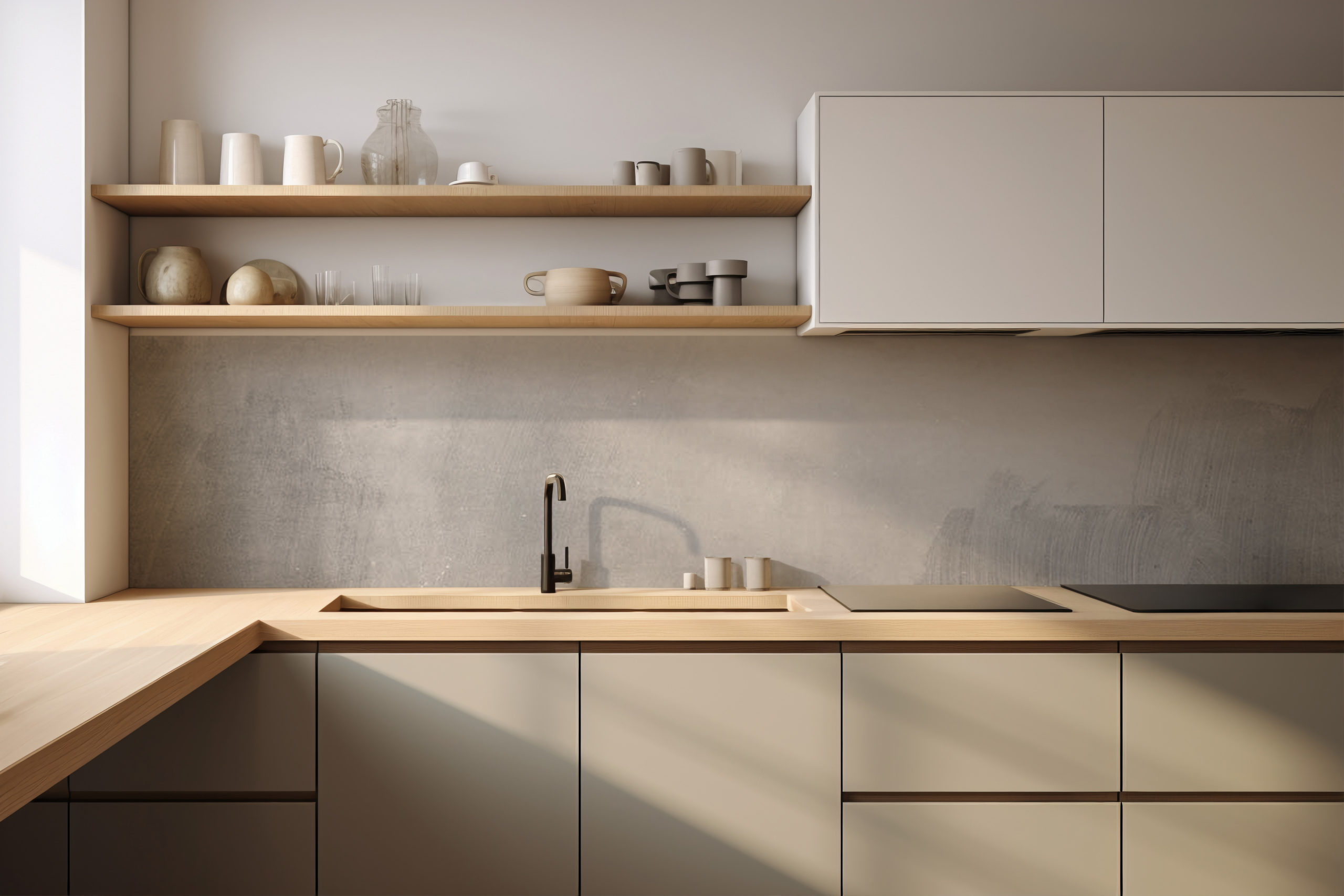 Küchenrückwand Grey Back – selbstklebend in Glasoptik