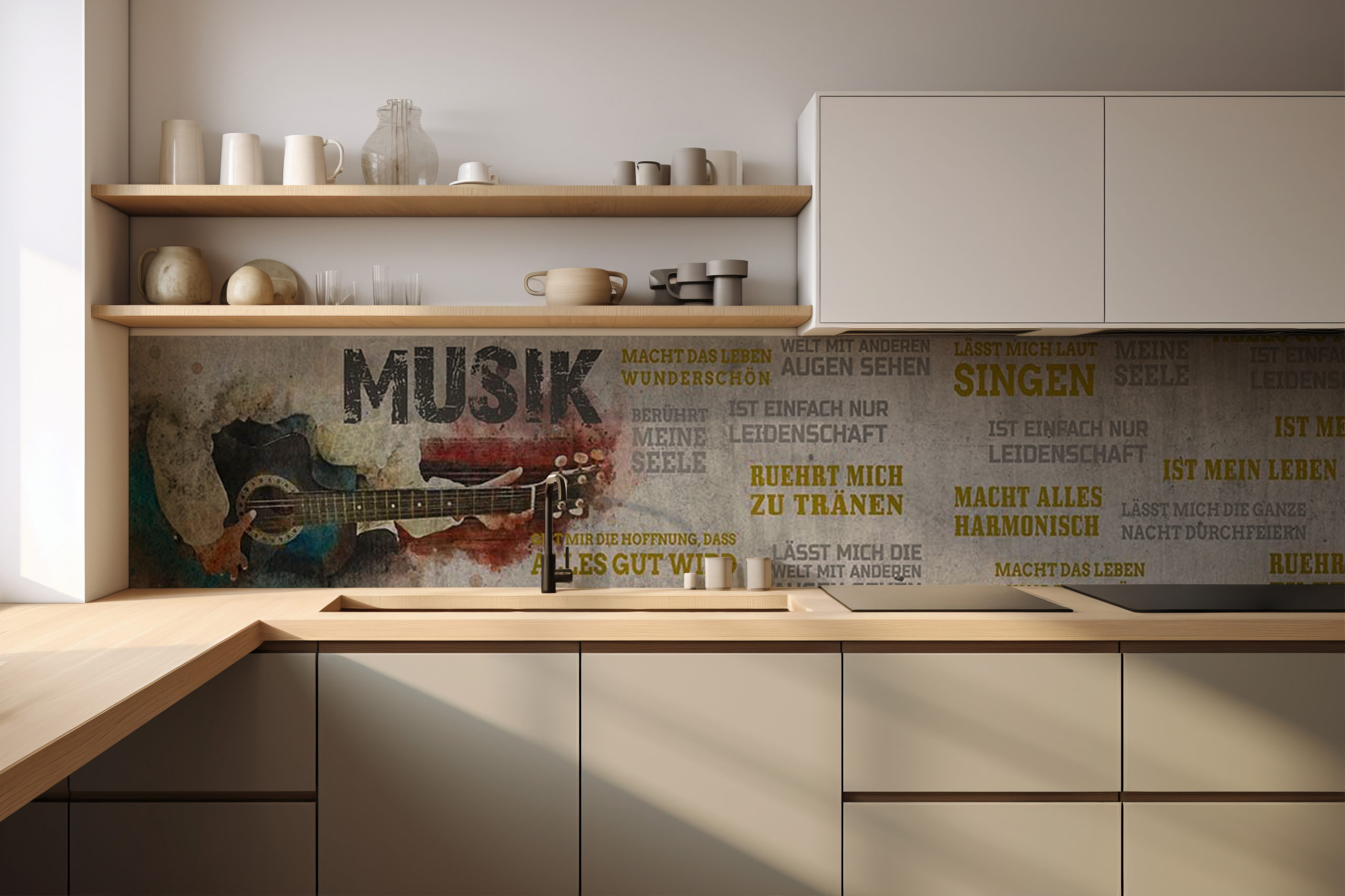 Küchenrückwand Musik – selbstklebend in Glasoptik