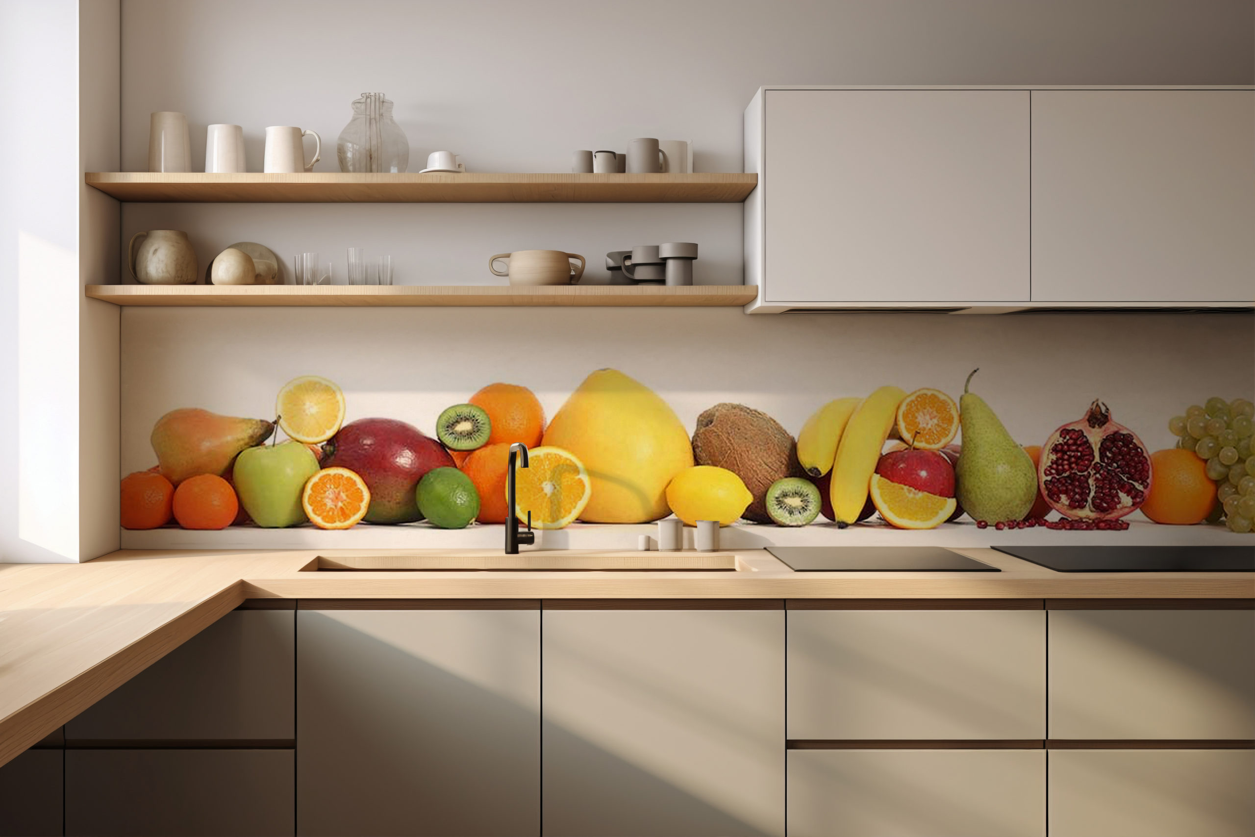 Küchenrückwand Obst – selbstklebend in Glasoptik