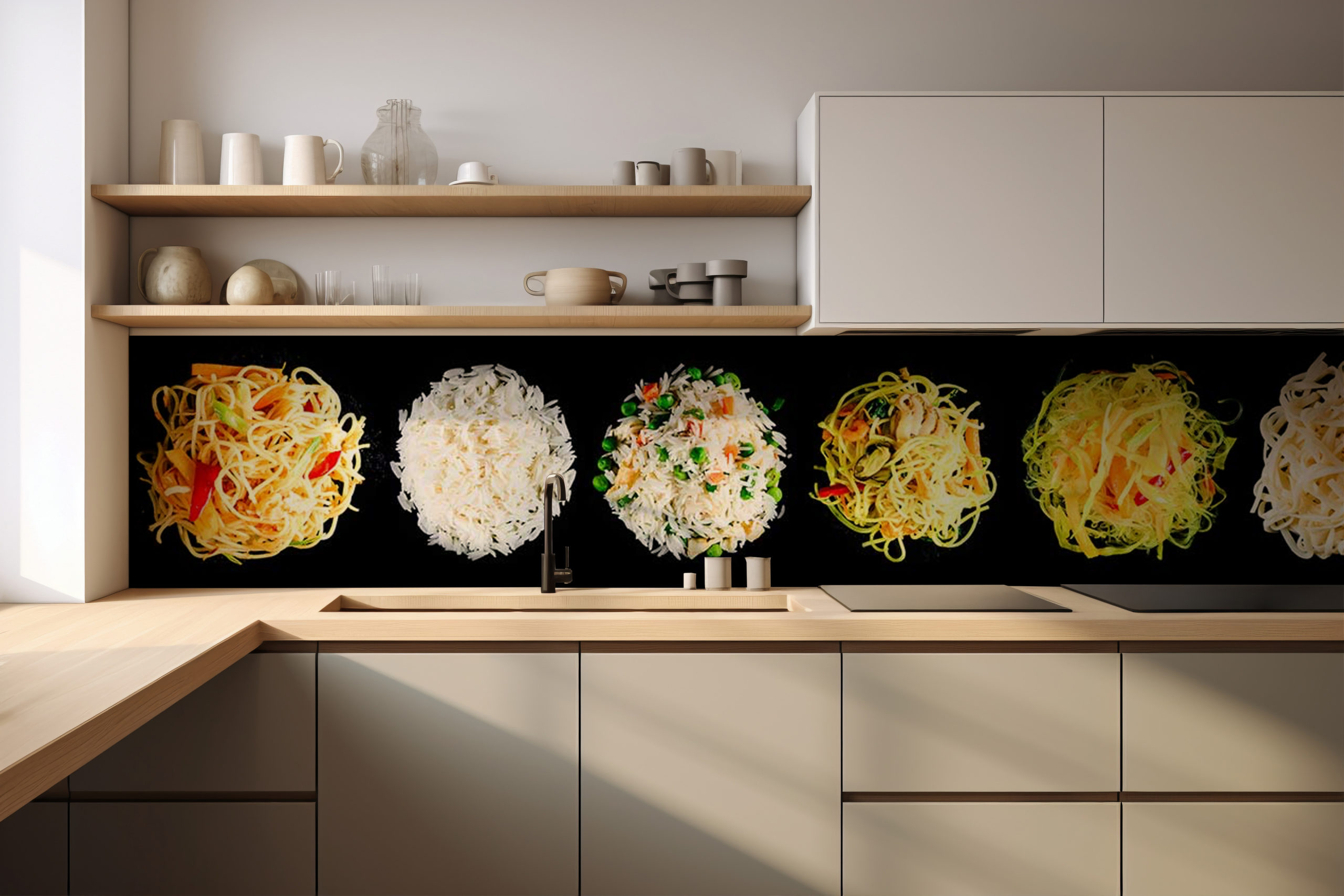 Küchenrückwand Sushi-Veggie – selbstklebend in Glasoptik