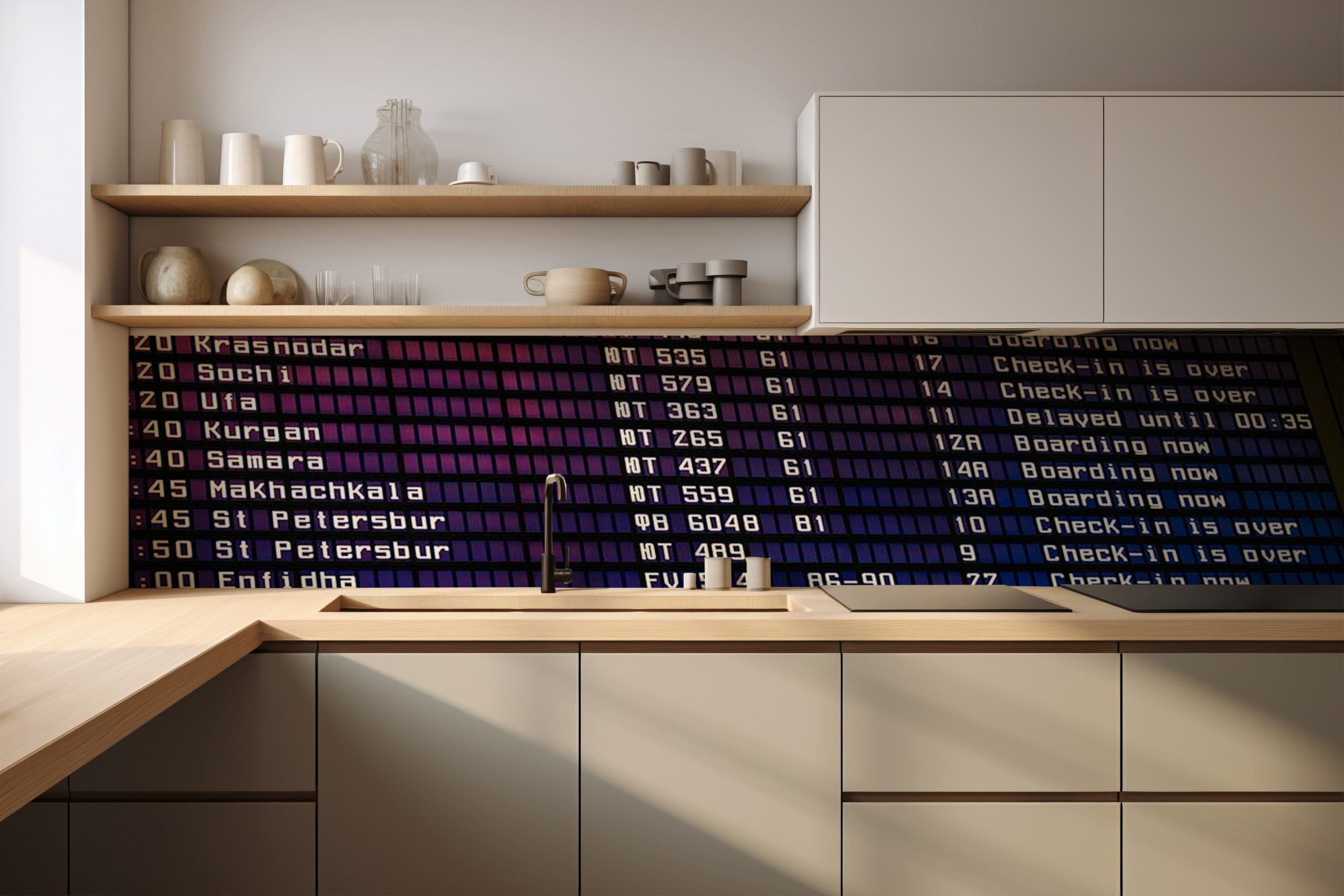 Küchenrückwand Boardingtime – selbstklebend in Glasoptik