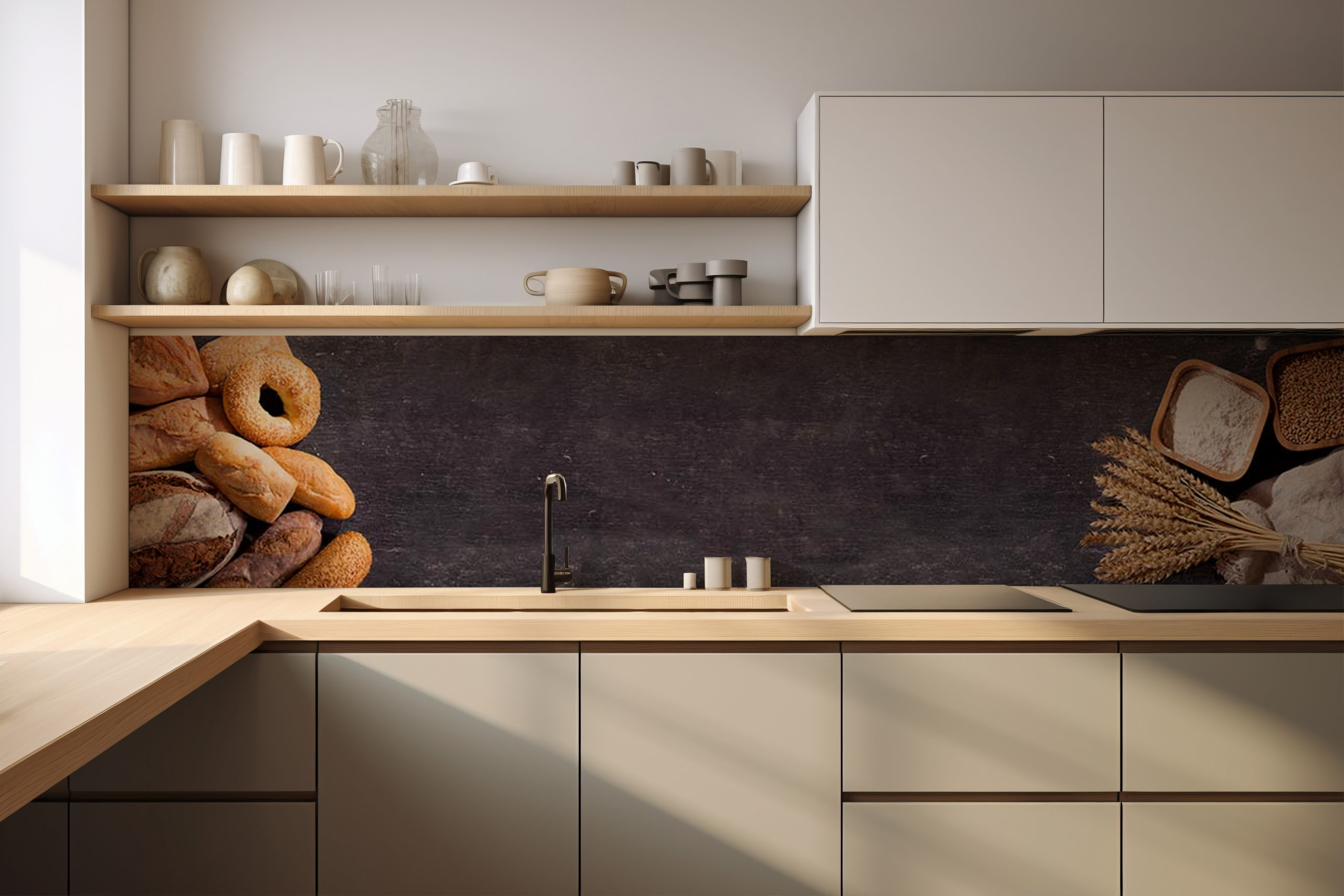 Küchenrückwand Brötchen – selbstklebend in Glasoptik