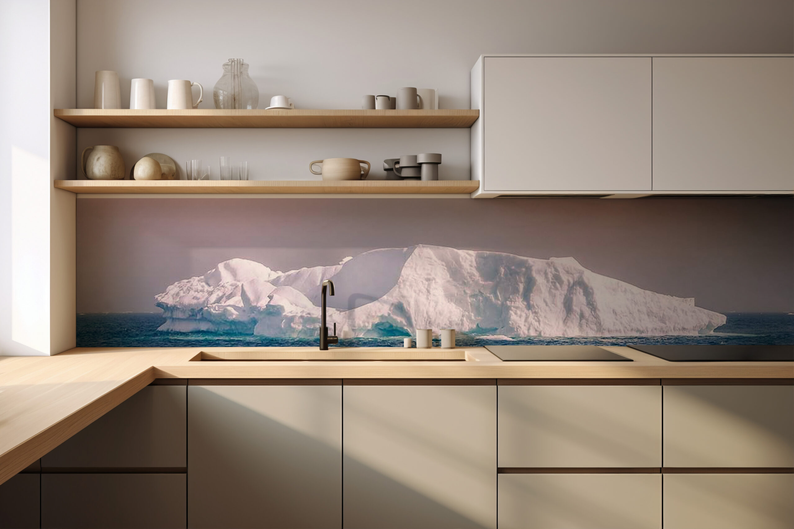 Küchenrückwand Eisberg 2 – selbstklebend in Glasoptik