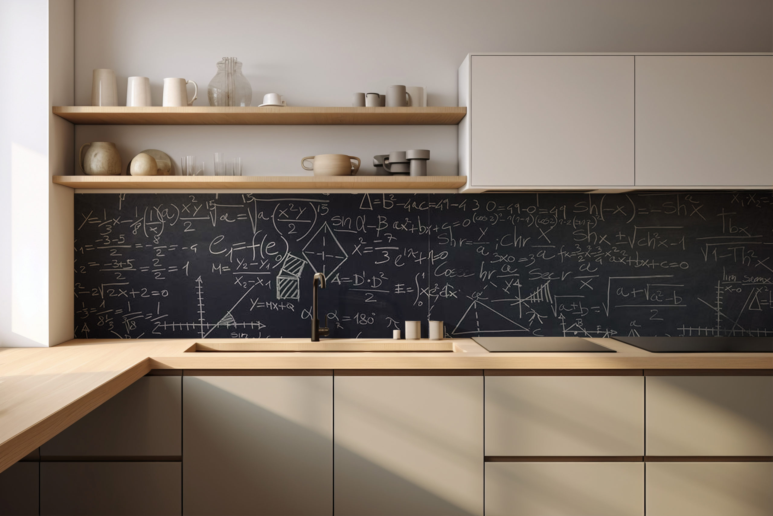 Küchenrückwand Formeltafel 1 – selbstklebend in Glasoptik