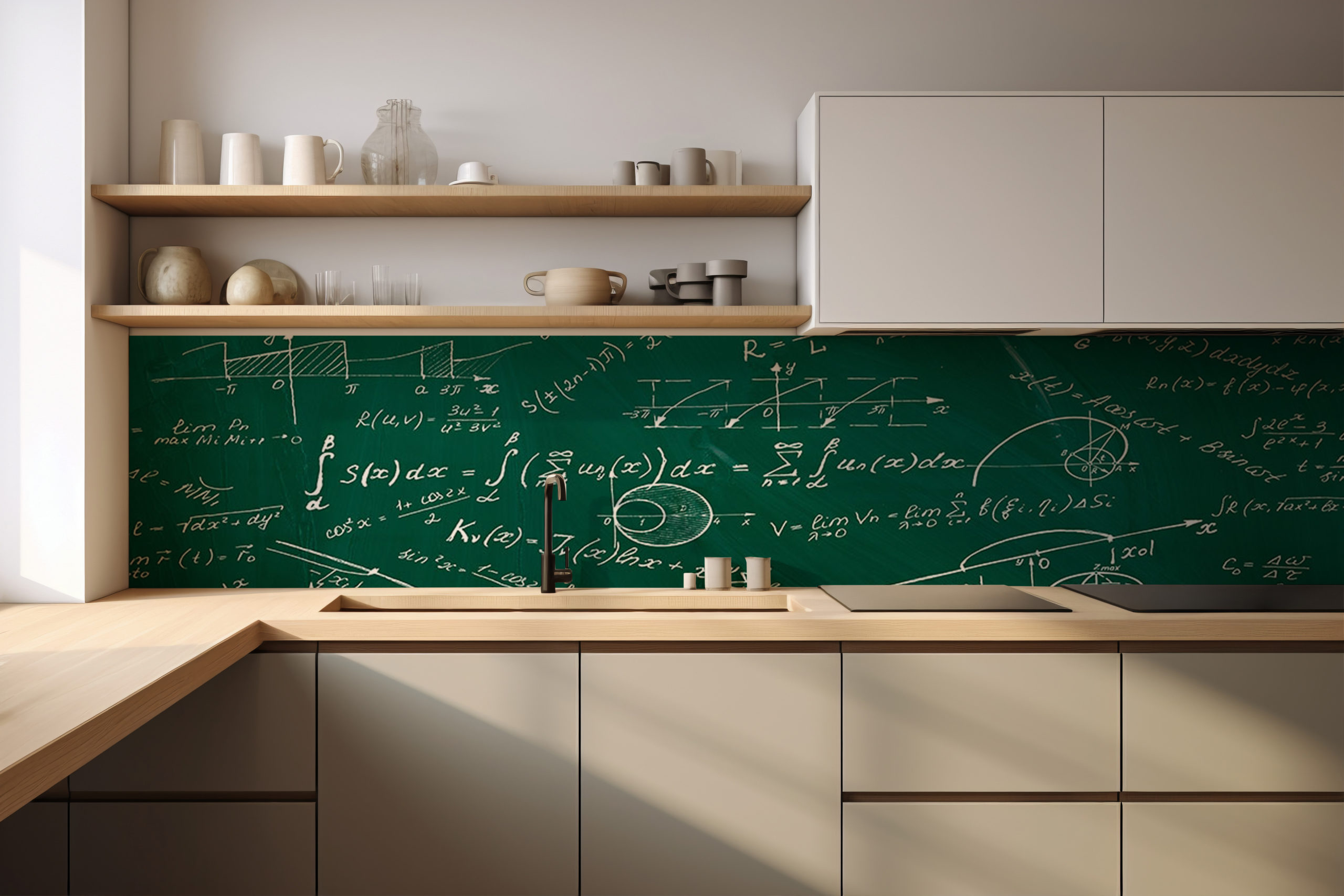 Küchenrückwand Formeltafel 2 – selbstklebend in Glasoptik