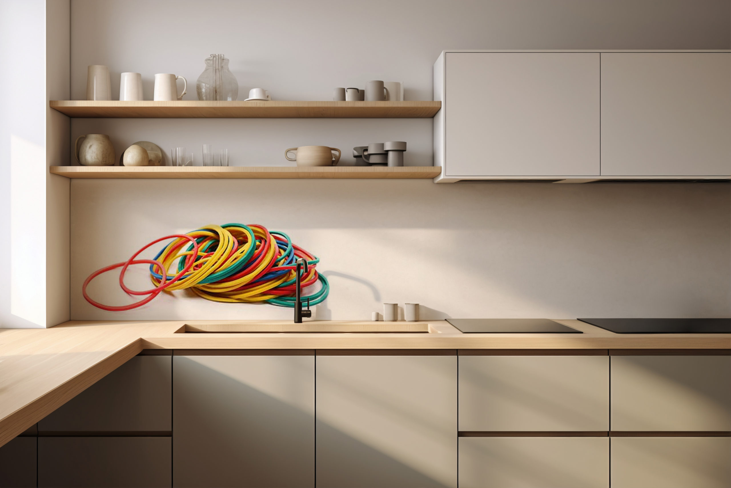 Küchenrückwand Gummiringe – selbstklebend in Glasoptik