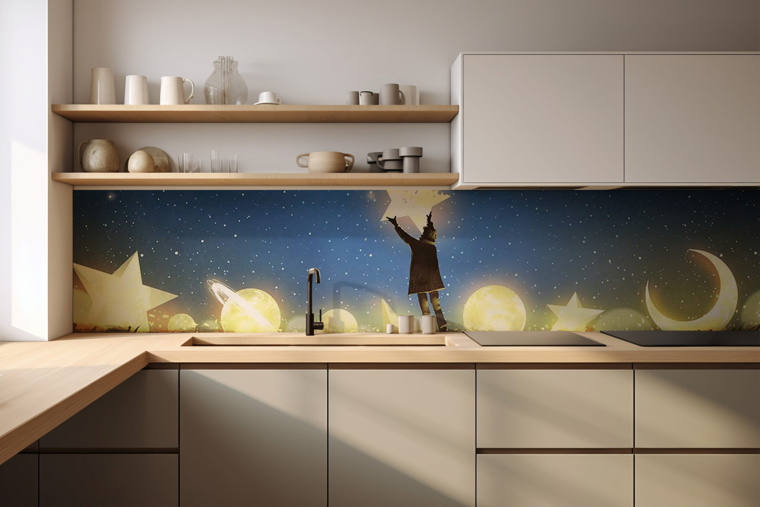Küchenrückwand Sterntaler – selbstklebend in Glasoptik