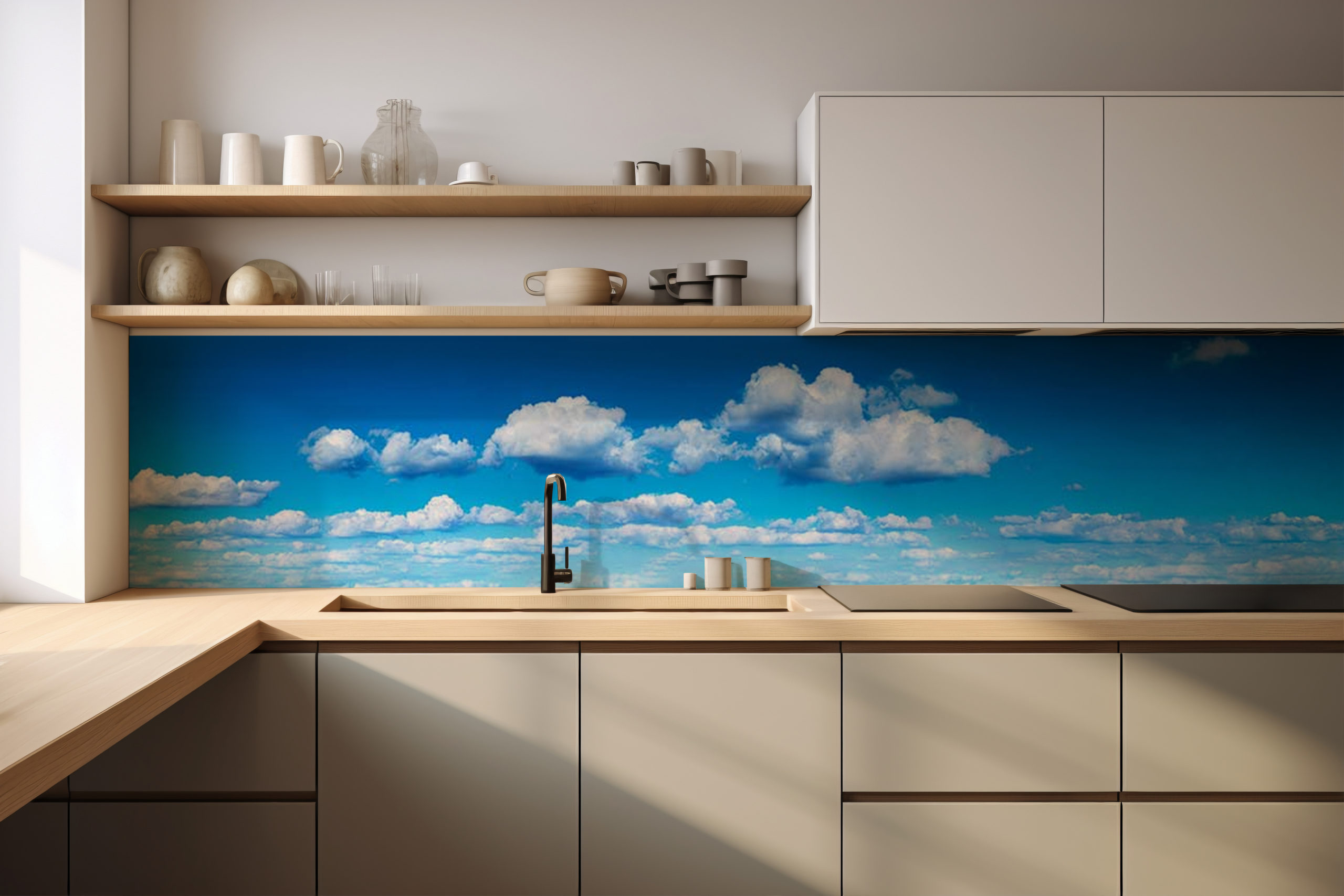 Küchenrückwand Wind am Meer – selbstklebend in Glasoptik