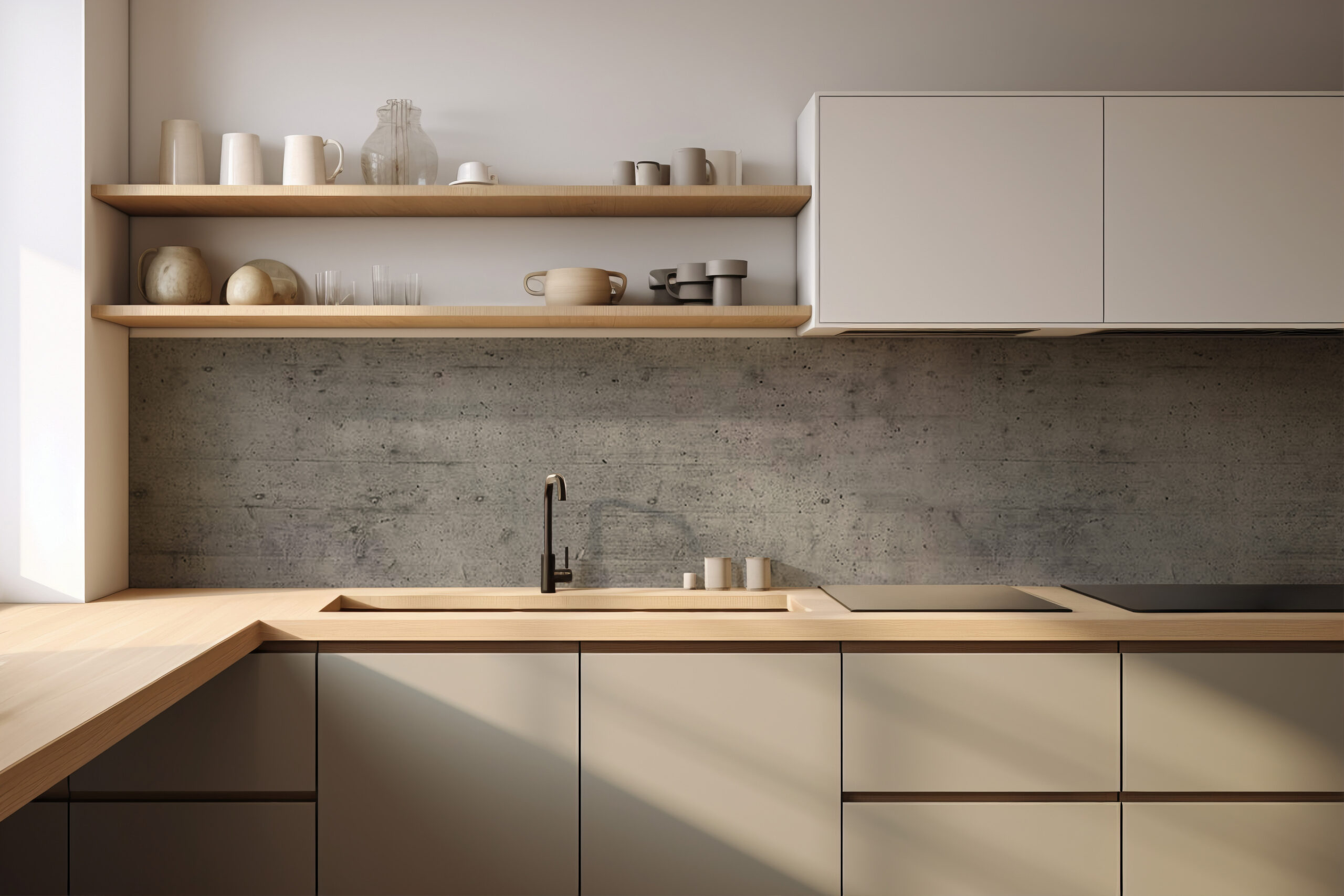 Küchenrückwand sichtbeton mittelgrau